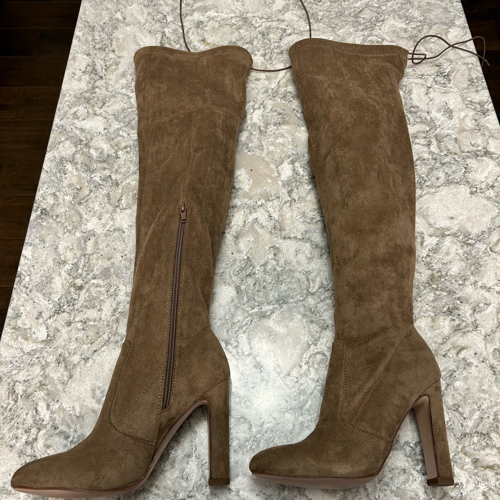 Elegant Brown Suede Knee-High Boots